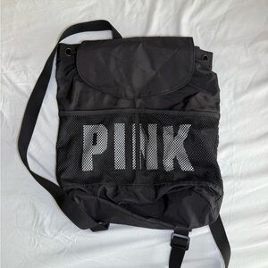 PINK Victoria's Secret Black Backpack with Mesh Panel